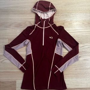Kari Traa Burgundy and Light Gray Hoodie